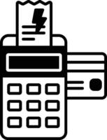 Electric bill payment glyph and line vector illustration