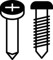 Screws glyph and line vector illustration