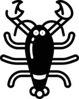 lobster glyph and line vector illustration