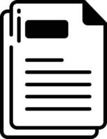 Page glyph and line vector illustration