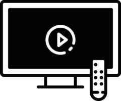 TV glyph and line vector illustration