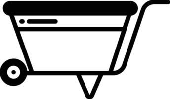 Wheelbarrow glyph and line vector illustration