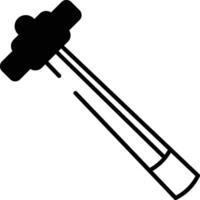 Hammer glyph and line vector illustration