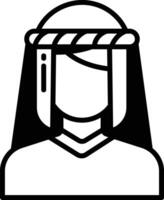 Bedouin glyph and line vector illustration