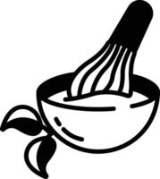 té matcha glifo y línea vector ilustración