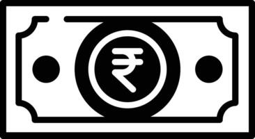 Rupee glyph and line vector illustration