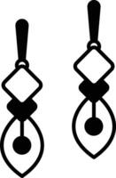 earring glyph and line vector illustration