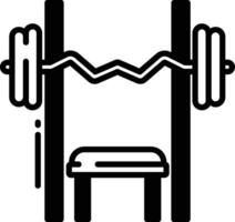 Bench Press glyph and line vector illustration