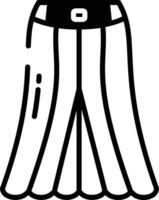 Cowl Skirt  glyph and line vector illustration