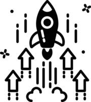 Startup launch glyph and line vector illustration