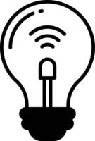 Light bulb glyph and line vector illustration