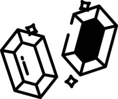 Crystal glyph and line vector illustration