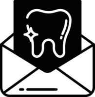 dental correo glifo y línea vector ilustración