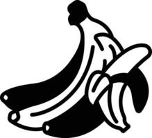 Open Banana glyph and line vector illustration