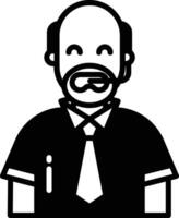 sports commentary man glyph and line vector illustration