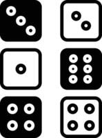 Dice glyph and line vector illustration