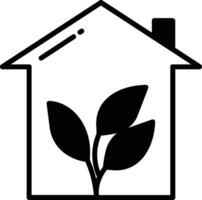 Green House glyph and line vector illustration