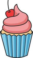 Cupcake icon in flat style. Cupcake vector illustration on white isolated background. Cupcake business concept.