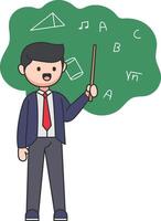 Vector illustration of a teacher with chalkboard