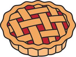 Sweet pie icon in flat style. Pie vector illustration on white isolated background.