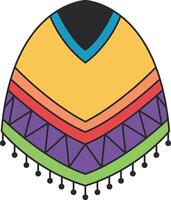 mexicano poncho icono en plano estilo aislado en blanco antecedentes vector