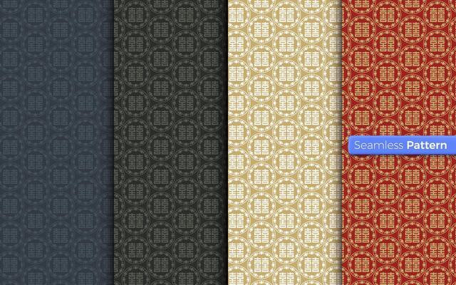 Chinese style geometric pattern. classic background. contemporary art. symmetric. minimal style. For wallpaper, wrapper, textiles, fabric, clothes, souvenirs, surface. Seamless pattern vector.