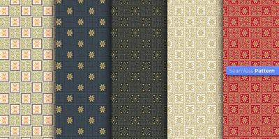 Chinese Japanese style geometric pattern. colors background. contemporary art. symmetric. minimal style. For wallpaper, wrapper, textiles, fabric, clothes, souvenirs, surface. Seamless pattern vector. vector