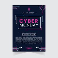 Modern Vector Cyber Monday Tech Flyer Template