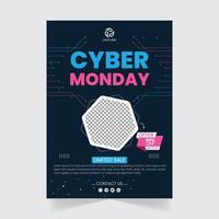 Modern Vector Cyber Monday Tech Flyer Template