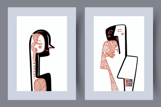 escandinavo resumen vector impresión colocar. minimalista resumen pared Arte antecedentes para impresión. escandinavo vector estilo.