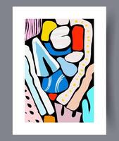 Scandinavian abstract vector print. Minimalistic abstract wall art background for print. Scandinavian vector style.