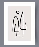 Scandinavian abstract vector print. Minimalistic abstract wall art background for print. Scandinavian vector style.