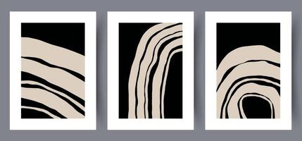 Scandinavian abstract vector print set. Minimalistic abstract wall art background for print. Scandinavian vector style.