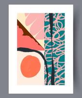 Scandinavian abstract vector print. Minimalistic abstract wall art background for print. Scandinavian vector style.