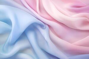 AI generated Textile background. Soft blue pink fabric photo