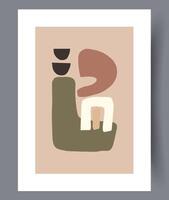 Scandinavian abstract vector print. Minimalistic abstract wall art background for print. Scandinavian vector style.