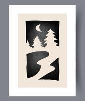 Scandinavian abstract vector print. Minimalistic abstract wall art background for print. Scandinavian vector style.