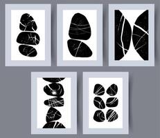 Scandinavian abstract vector print set. Minimalistic abstract wall art background for print. Scandinavian vector style.