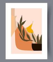 Scandinavian abstract vector print. Minimalistic abstract wall art background for print. Scandinavian vector style.