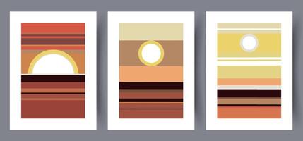 Scandinavian abstract vector print set. Minimalistic abstract wall art background for print. Scandinavian vector style.