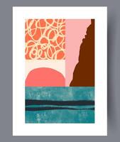 Scandinavian abstract vector print. Minimalistic abstract wall art background for print. Scandinavian vector style.