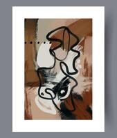 Scandinavian abstract vector print. Minimalistic abstract wall art background for print. Scandinavian vector style.