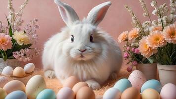 AI generated easter bunny with egg photo