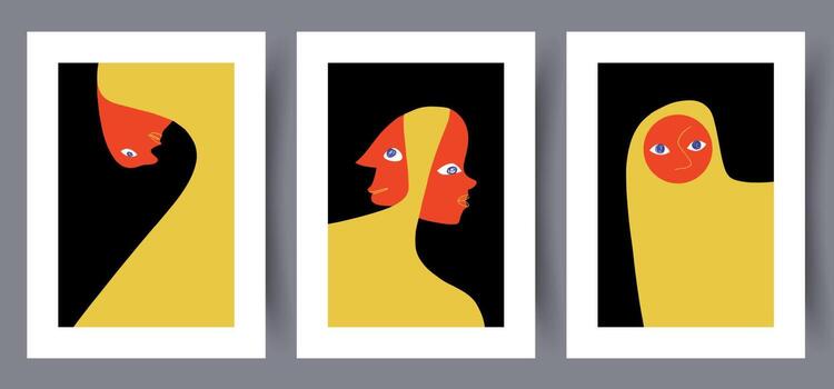 escandinavo resumen vector impresión colocar. minimalista resumen pared Arte antecedentes para impresión. escandinavo vector estilo.