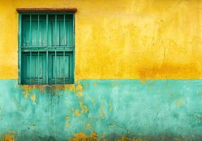 ai generado minimalista detalle de un ventana en el fachada de un casa. color contraste. foto
