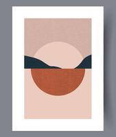 Scandinavian abstract vector print. Minimalistic abstract wall art background for print. Scandinavian vector style.