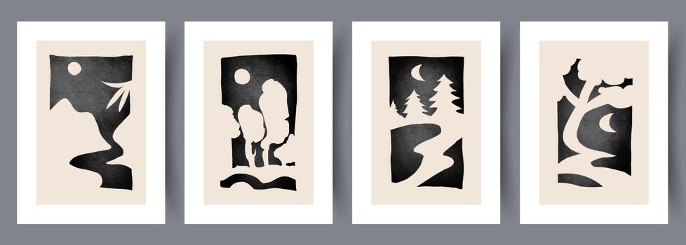 escandinavo resumen vector impresión colocar. minimalista resumen pared Arte antecedentes para impresión. escandinavo vector estilo.