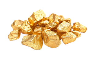 AI generated Cluster of Golden Nuggets png