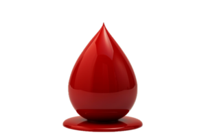 AI generated Red Glossy Drop Shape png