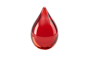AI generated Red Glossy Drop Shape png